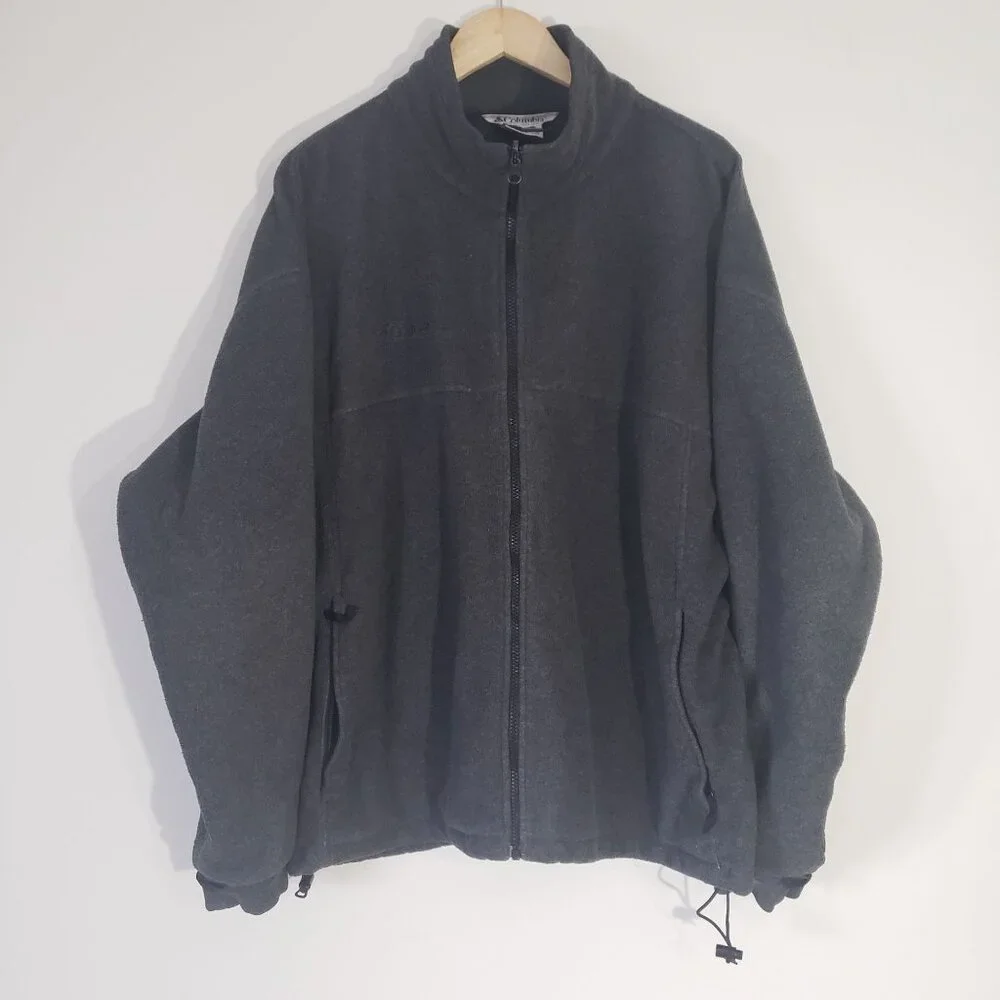 Vintage Columbia Mens XXL Core Interchange Black Full-Zip‎ Fleece Jacket Outdoor